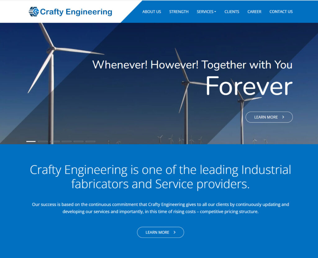 Crafty Engineering Static Website Design