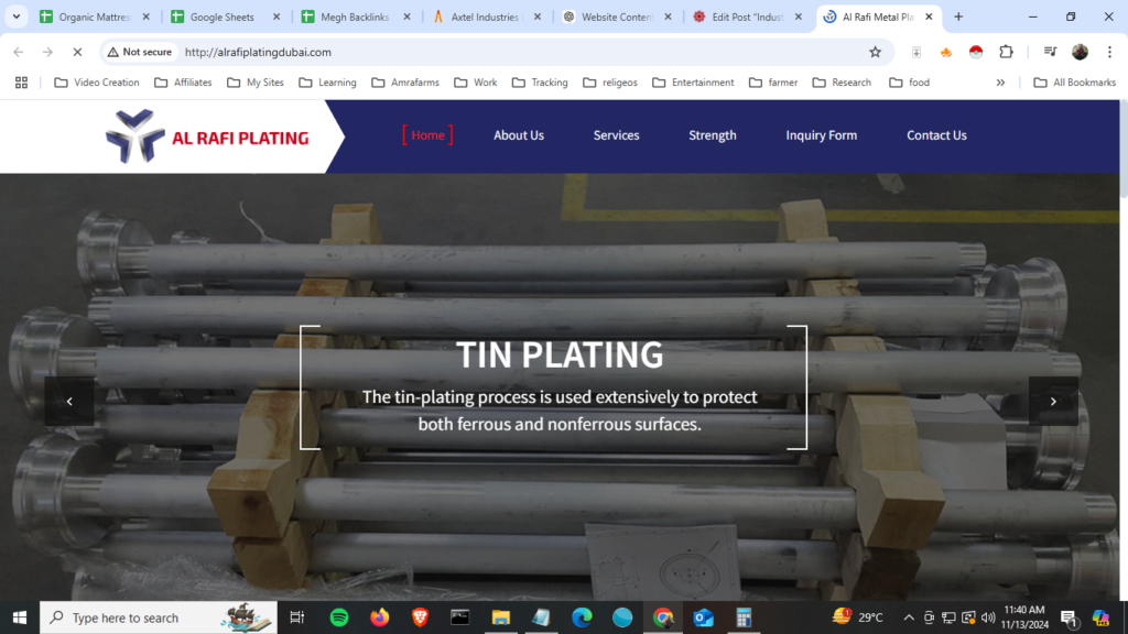 Al Rafi Plating Dubai Custom Website Design