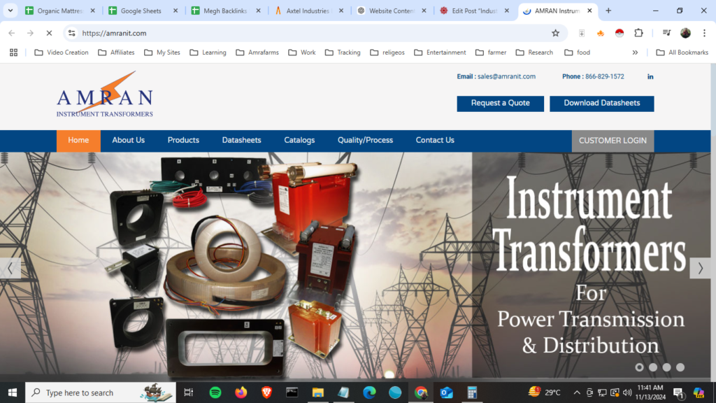 Amran IT - Amran Instrument Transformers - Business Website development