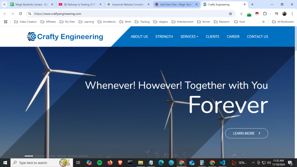 Crafty Engineering Business website design