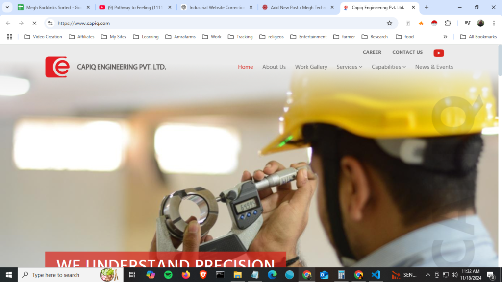 Capiq Engineering Pvt. Ltd. Bespoke industrial Website design