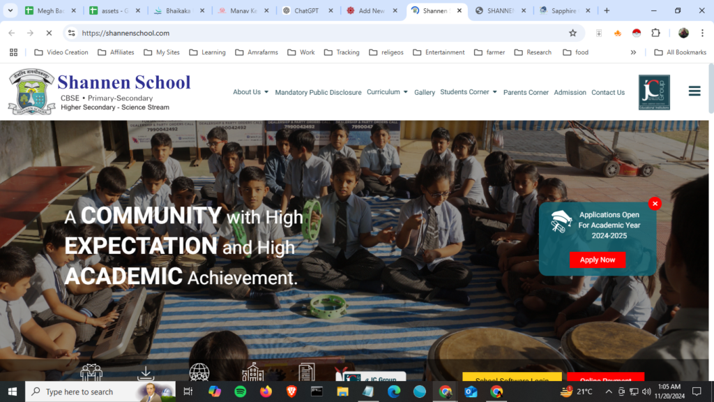 Shannen School Web Development CBSE