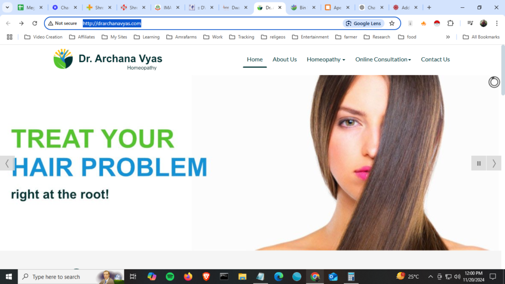 Website design and Development for Dr. Archana Vyas