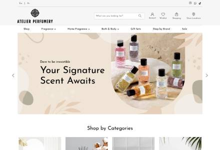 aTELIER pERFUMERY wEBSITE DESIGN AND ECOMMERCE STORE dESVELOPMENT